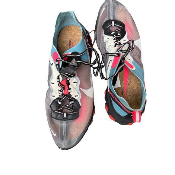 NIKE REACT ELEMENT 87 MEN'S 15 SOLAR RED GRAY ATHLETIC RUNNING SNEAKERS LACE UP - Picture 2 of 8